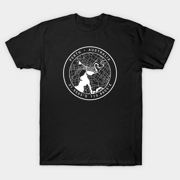Perth Map T-Shirt by Ryan-Cox